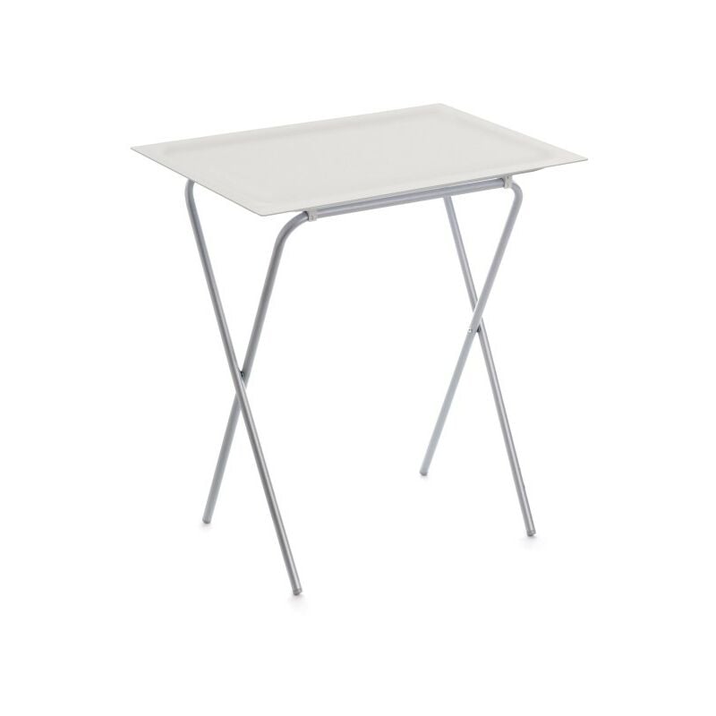 Don Hierro - Table d'appoint pliable avec plateau amovible, ada - Blanc