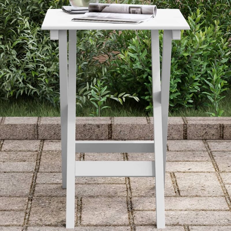 Vidaxl - Table d'appoint pliable blanc bois de peuplier massif