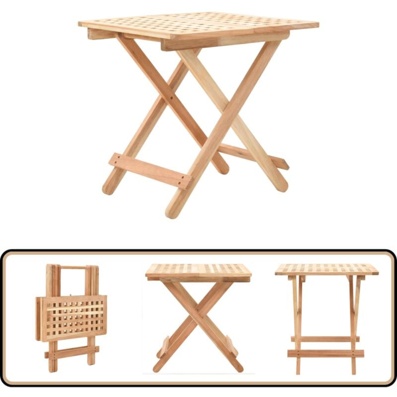 Vidaxl - Table d'appoint pliante 50 x 50 x 49 cm Bois de noyer massif - Table Basse Pliable - Table D'appoint - Meuble Design - Mobilier Salle à