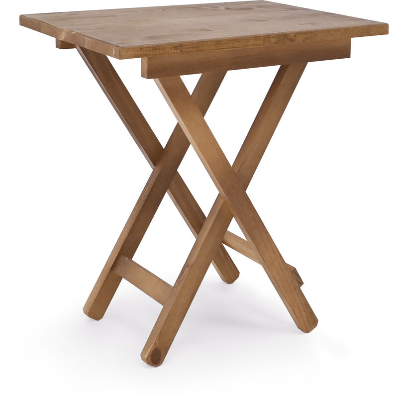 Decowood - Table d'appoint pliante Maia vieillie