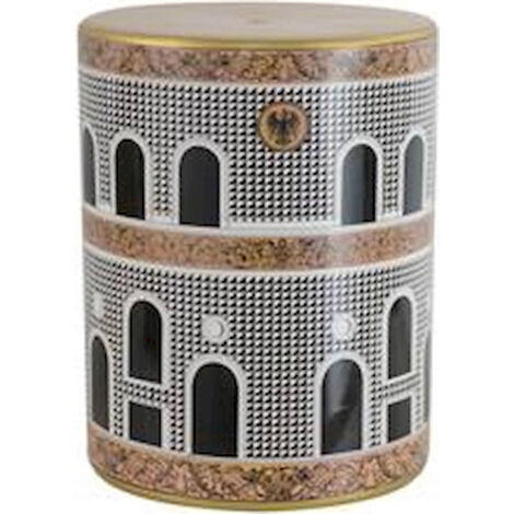 Table d'appoint porcelaine élégance et design unique - Porcelaine noir et motifs géométriques
