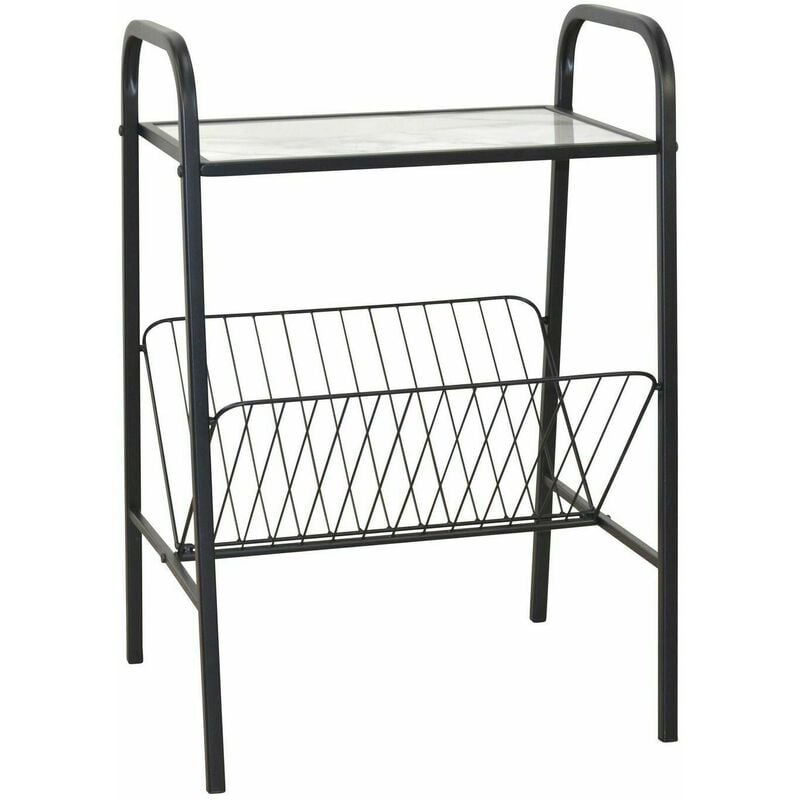 Table d'appoint / porte-revues en acier noir TABA05121