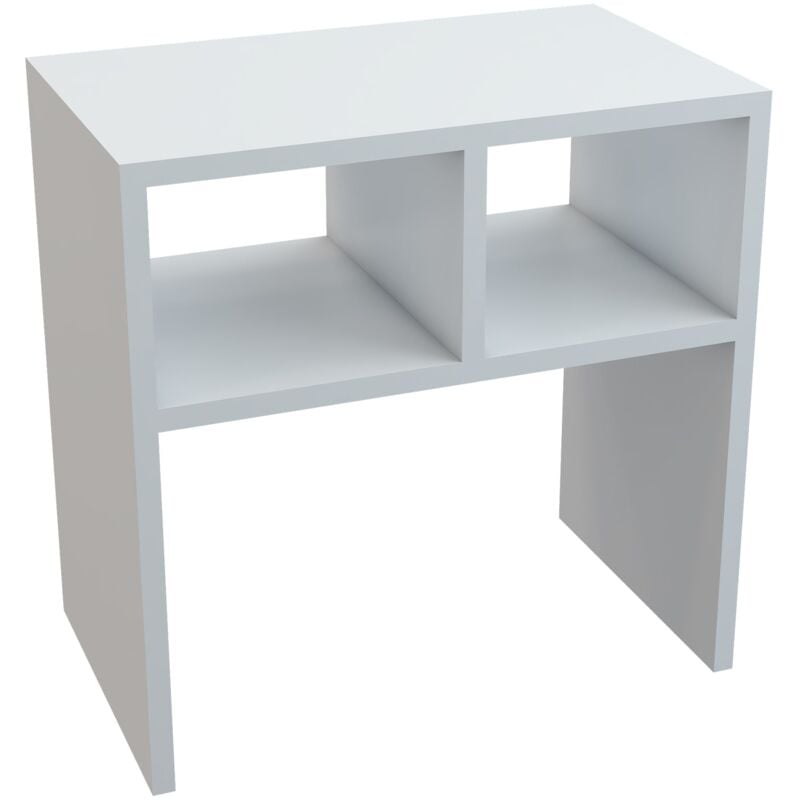 Table d'appoint rectangulaire avec 2 compartiments de stockage 50 x 50 x 30 cm blanc