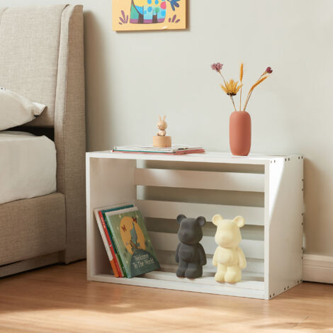 Table d'appoint rectangulaire Rønde 43 x 64 x 33 cm blanc [en.casa] 81543036