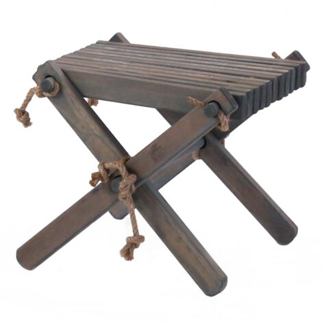 Table d’appoint / repose-pieds LILLI en pin huilé gris – EcoFurn