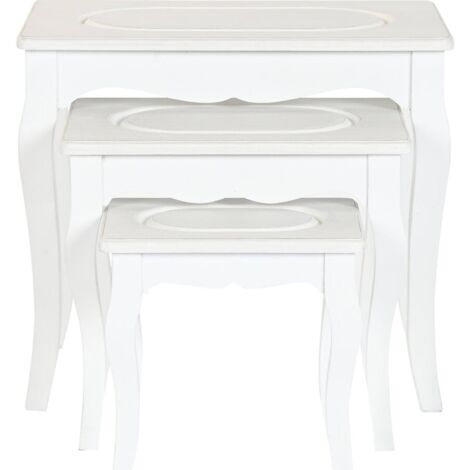Table dappoint romantique bois mdf gris clair et blanc élégant - Blanc romantique et gris clair doux