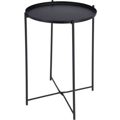 Table d'appoint ronde 35x47 cm noir ProGarden - Noir