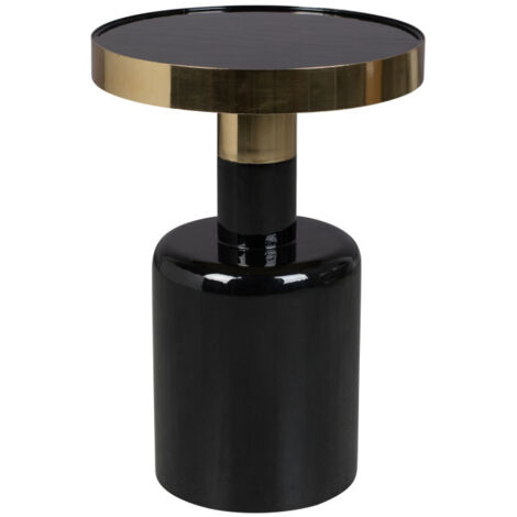 Table d'appoint ronde 36x51 cm en métal noir - GLAM