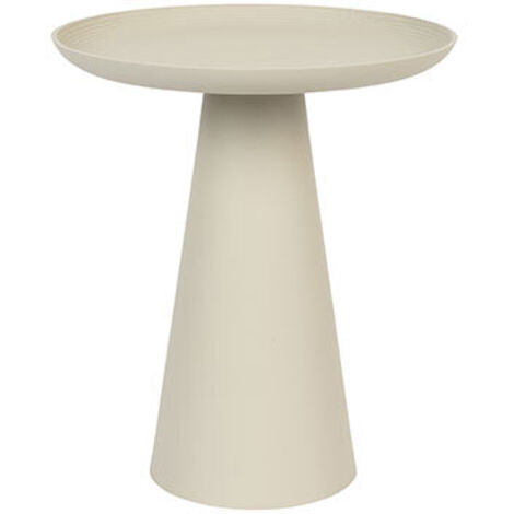 Table d'appoint ronde 39,5x45,5 cm en aluminium ivoire - ARRAY
