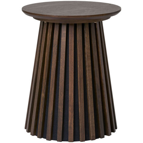 Table d'appoint ronde 40x50 cm décor chêne brun