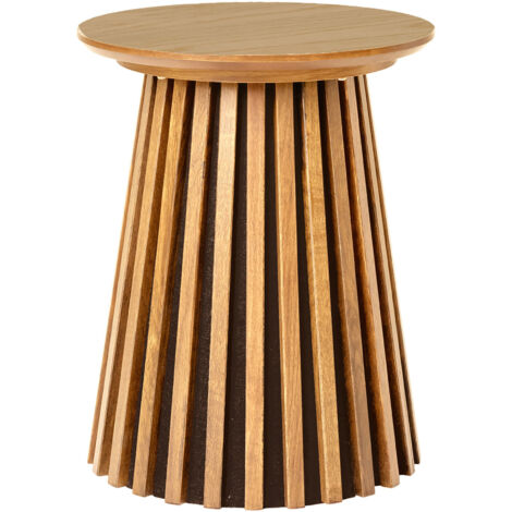 Table d'appoint ronde 40x50 cm décor chêne naturel