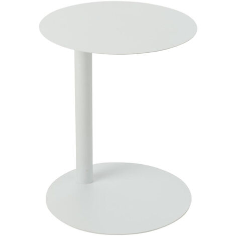 Table d'appoint ronde 40x50 cm en métal blanc - MULIK