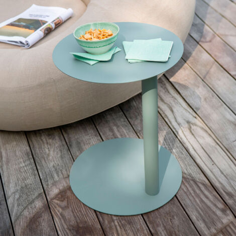 Table d'appoint ronde 40x50 cm en métal vert - MULIK