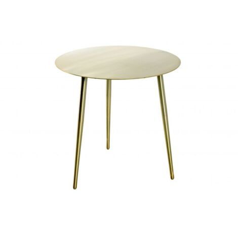 Table d'appoint ronde 45x45 cm en métal laqué doré mat