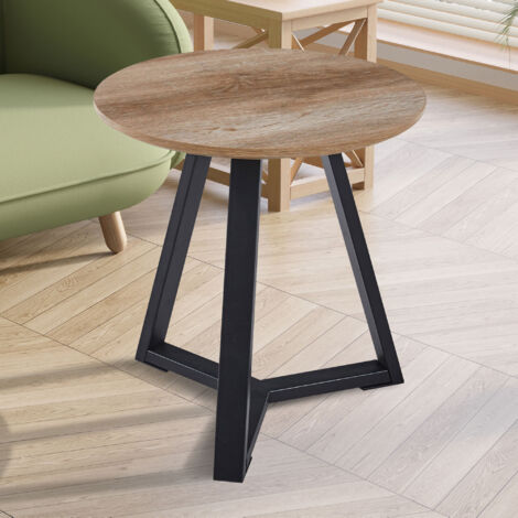 Table d'appoint ronde 45x45x46 cm décor chêne - PAZO