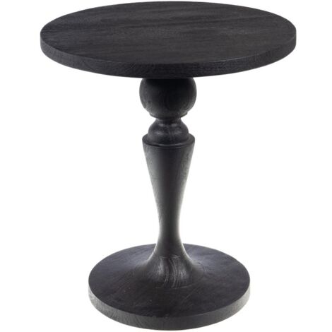 Table d'appoint ronde 45x45x52 cm en bois de manguier noir