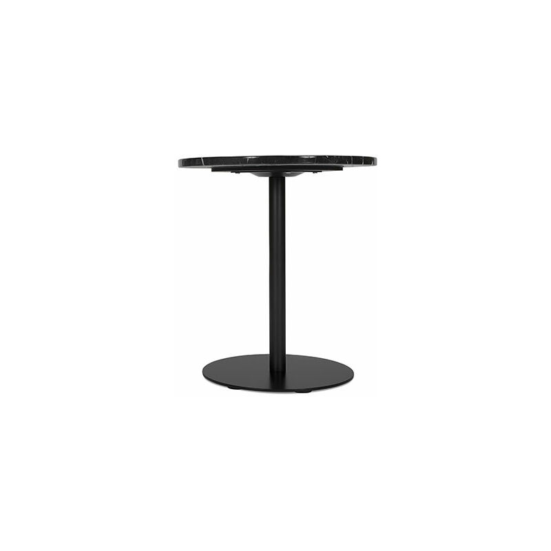 M&s - Table d'appoint ronde 45x50 cm en marbre et métal noir