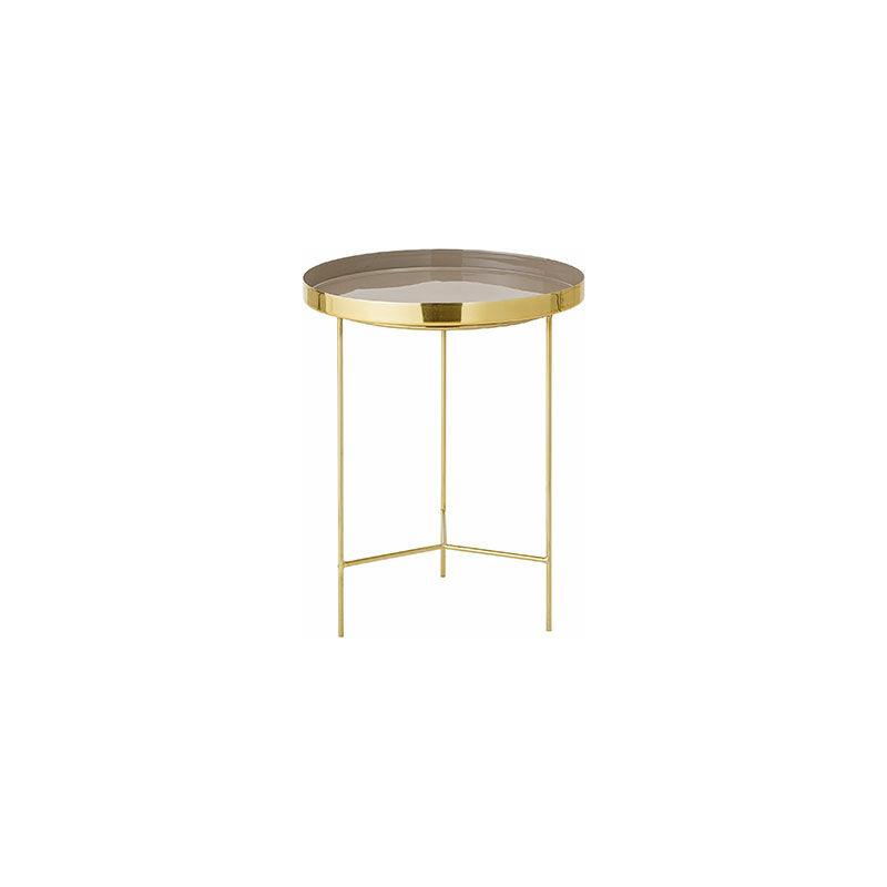 Table d'appoint ronde 50 cm en aluminium et acier doré