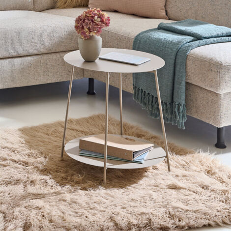 Table d'appoint ronde 50x50 cm en métal sable