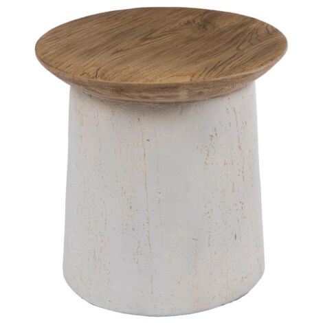 Table d'appoint ronde 50x50x50 cm en oxyde de magnésium et bois