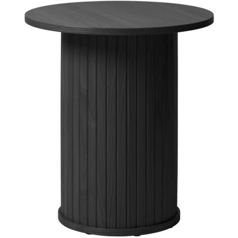 Table d'appoint ronde 50x55 cm plaqué chêne noir - SKYRA