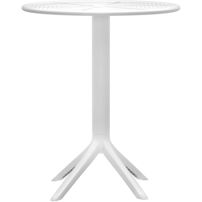 Table d'appoint ronde 60 cm intérieur ou extérieur en plastique blanc 100009200 Table d'appoint ronde 60 cm intérieur ou extérieur en plastique blanc 100009200