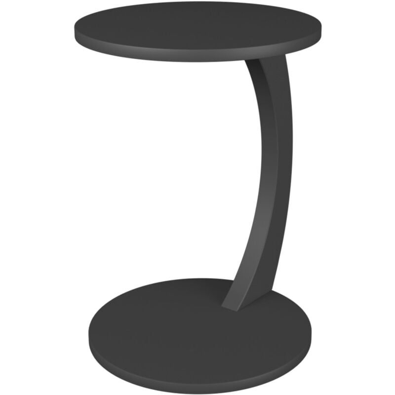 Table d'appoint ronde à roulettes 56 x 38 cm gris