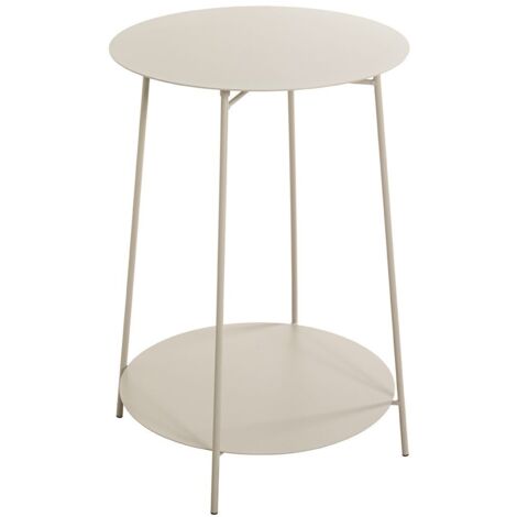 Table d'appoint ronde avec 2 plateaux en métal gris - diamètre 45 x Hauteur 60 cm