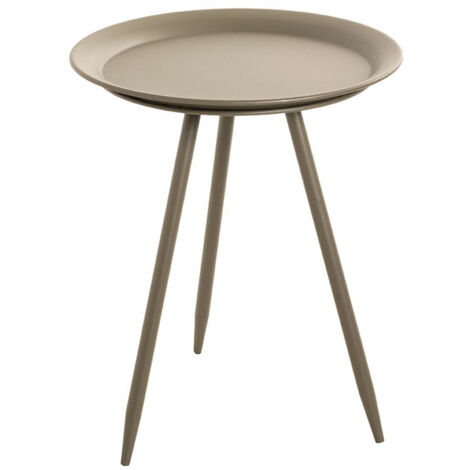Table d'appoint ronde coloris vert en métal laqué -diamètre 38 x hauteur 47 cm