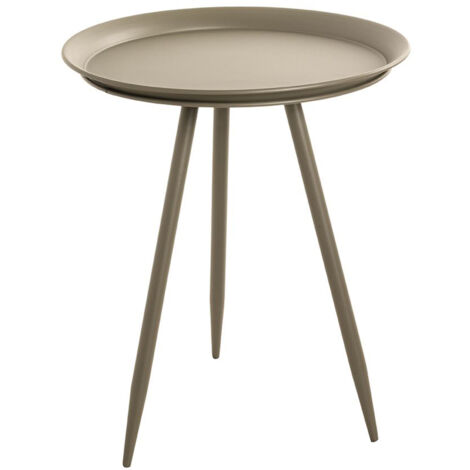 Table d'appoint ronde coloris vert en métal laqué -diamètre 44 x hauteur 54 cm