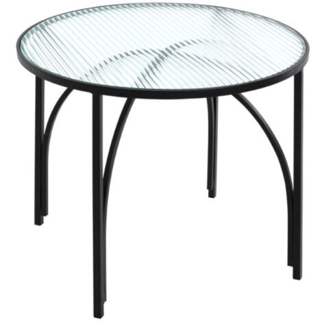 Table d'Appoint Ronde Design "Ondulé" 50cm Noir