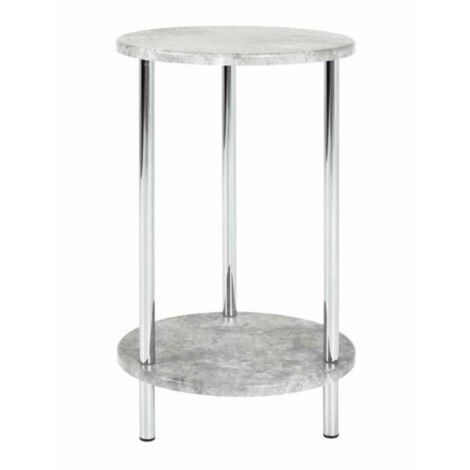 Table d'Appoint Ronde Effet Béton "Miguel" 50cm Gris