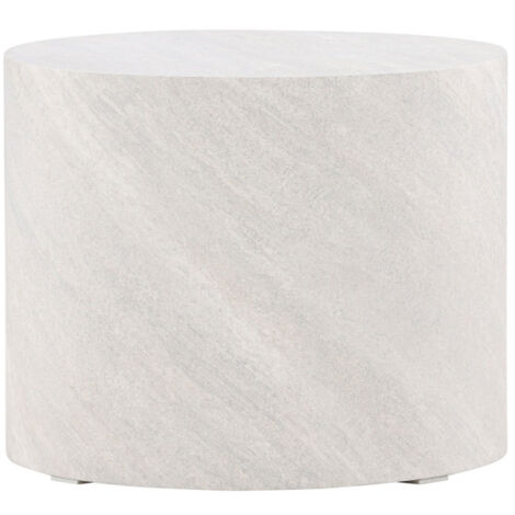 Table d'appoint ronde effet marbre ø50cm - Gris clair - York