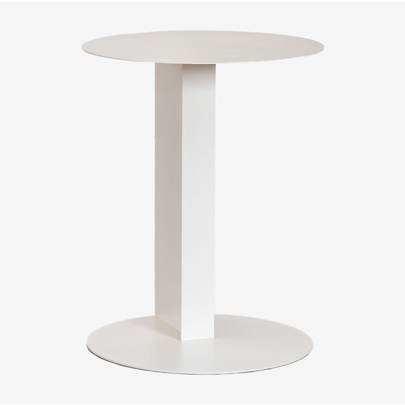 Table d'appoint ronde en acier (Ø40 cm) Wallace Sklum Blanc Gardenia