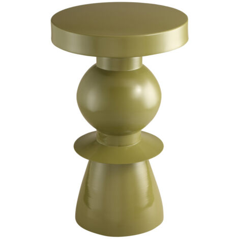 Table d'appoint ronde en aluminium ø32,5cm - Vert olive - LENA