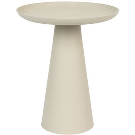 Table d'appoint ronde en aluminium ø34,5cm - Blanc ivoire - RINGAR