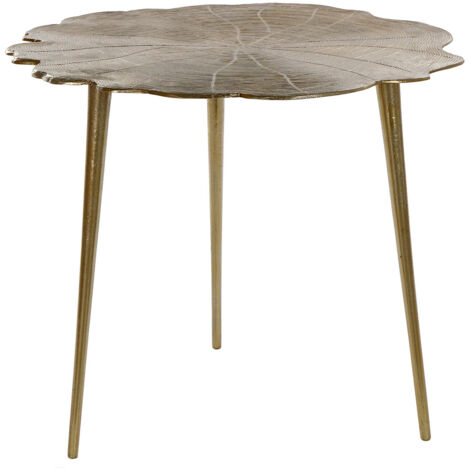 Table d'appoint ronde en aluminium coloris or - diamètre 62 x Hauteur 54 cm