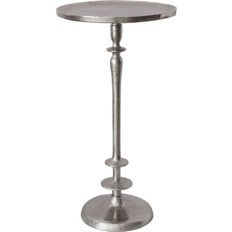 Table dappoint ronde en aluminium finition argent élégante - argent métallisé