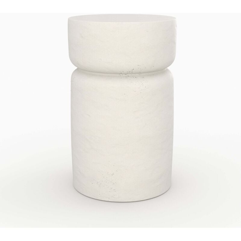 Rendez-vous Déco - Table d'appoint ronde en béton blanc D30 cm - tahiti