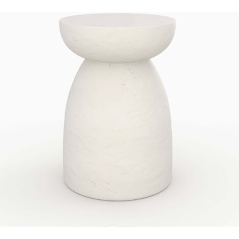 Table d'appoint ronde en béton blanc D35 cm - CAPRI