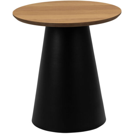 Table d'appoint ronde en bois ø45cm - Bois clair et noir - PARIDES