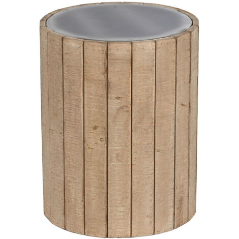 Table d'appoint ronde en bois coloris naturel - diamètre 36 x Hauteur 45 cm