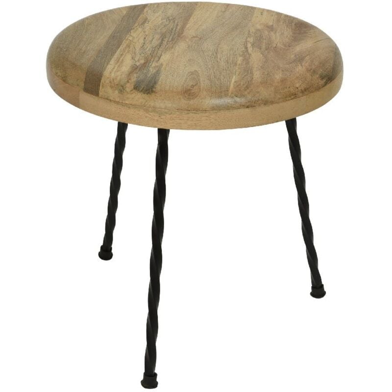 Table d'appoint ronde en bois de manguier 33 cm
