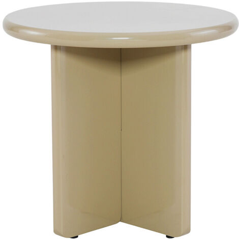 Table d'appoint ronde en bois laqué ø50cm - Beige - Paloma