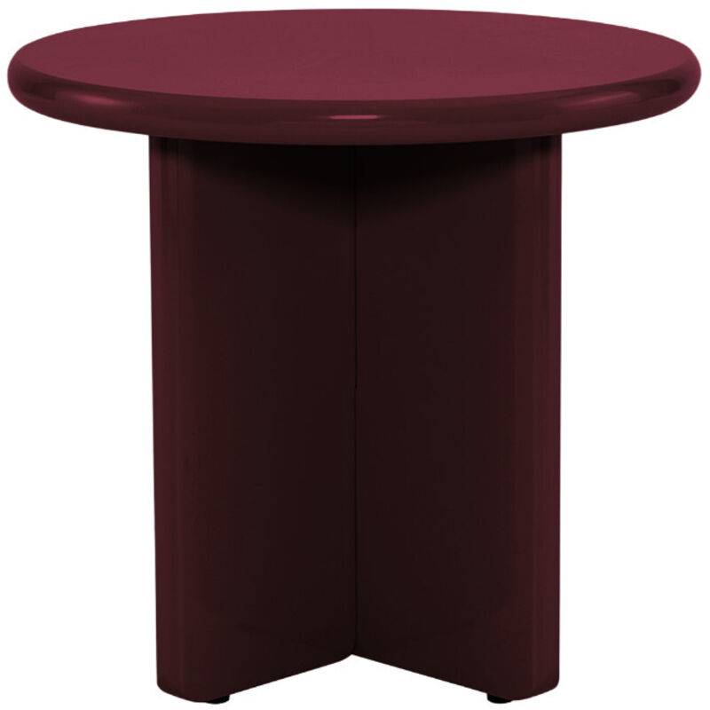 Table d'appoint ronde en bois laqué ø50cm - Bordeaux - Paloma