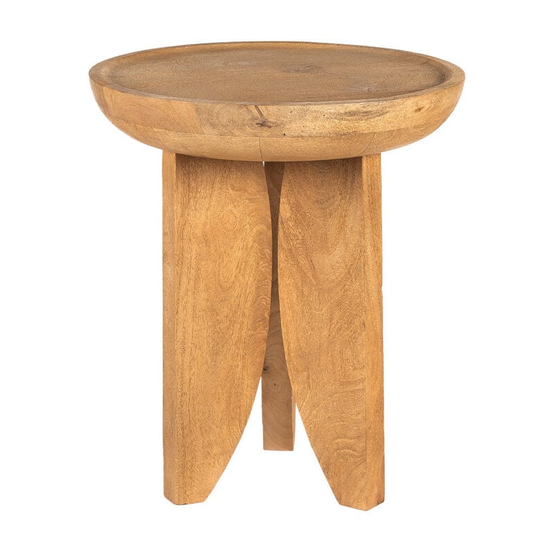 Table d'appoint ronde en bois massif ø45cm - Bois clair - jepara