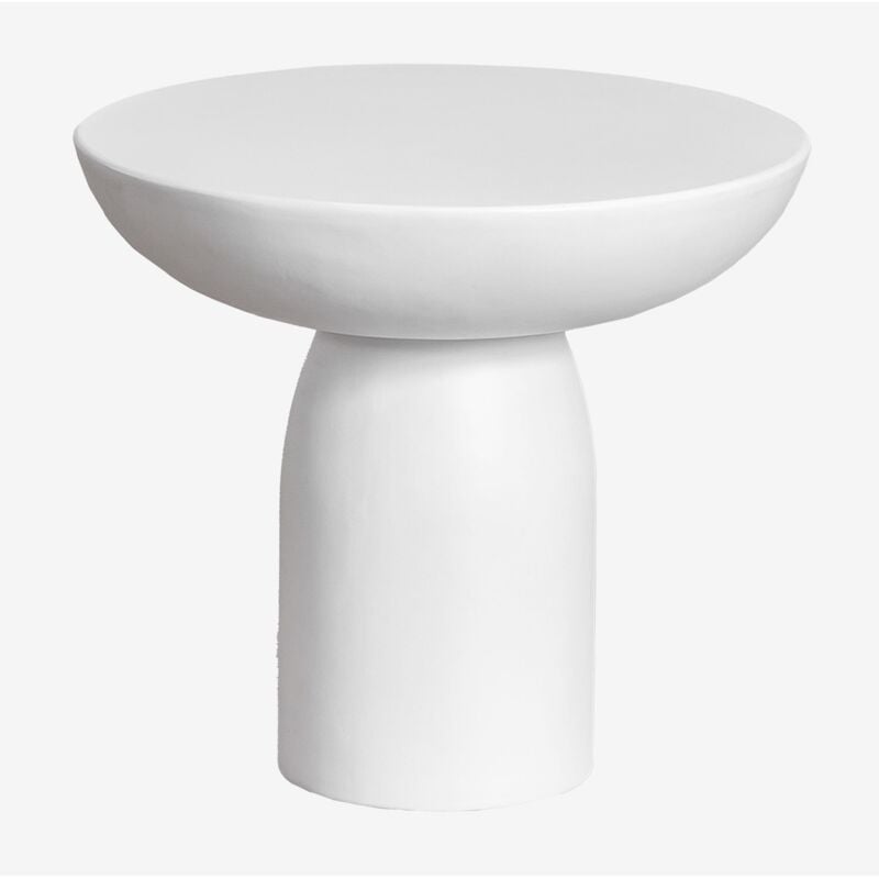 Table d'appoint ronde en ciment (Ø50 cm) Zenadia Sklum Blanc Cassé