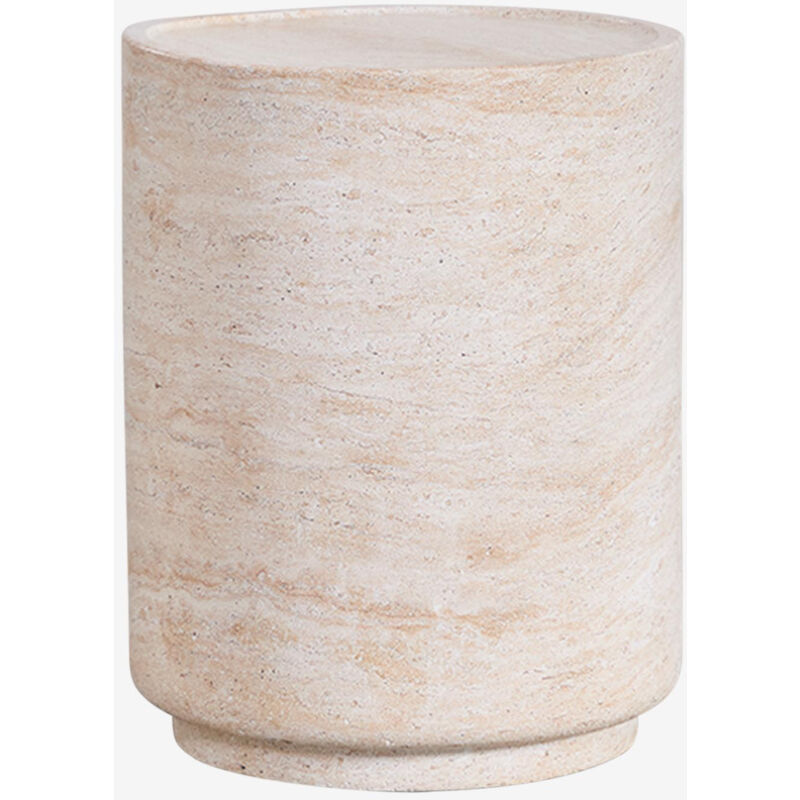 Table d'appoint ronde Ø35 cm en ciment aspect travertin Darwys SKLUM Travertine