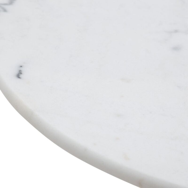 Lolahome - Table d'appoint ronde en marbre jaune et blanc et métal Ø 60x71 cm