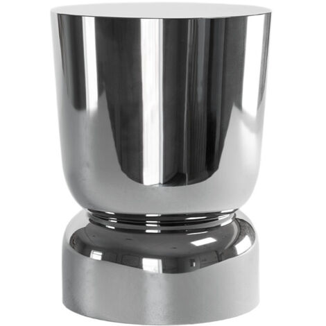 Table d'appoint ronde en métal ø32,5cm - Chrome - Lola